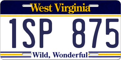 WV license plate 1SP875