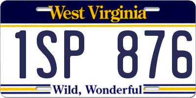 WV license plate 1SP876