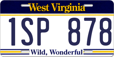 WV license plate 1SP878
