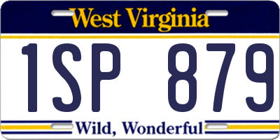 WV license plate 1SP879