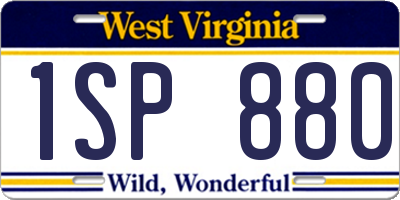 WV license plate 1SP880