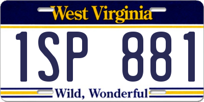 WV license plate 1SP881