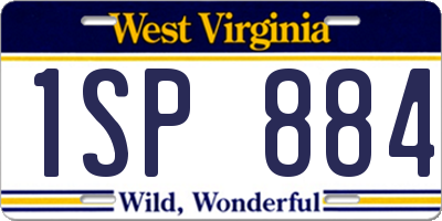 WV license plate 1SP884
