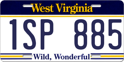 WV license plate 1SP885