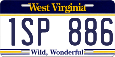 WV license plate 1SP886