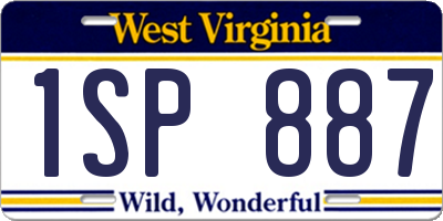 WV license plate 1SP887