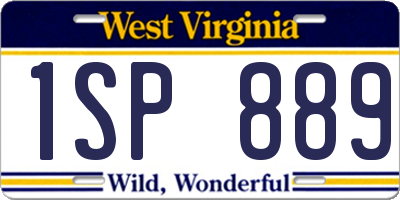 WV license plate 1SP889