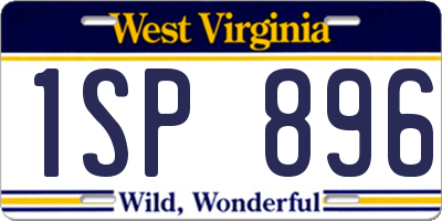 WV license plate 1SP896