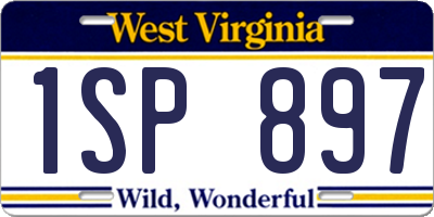WV license plate 1SP897