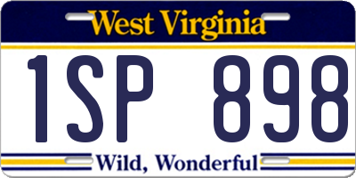 WV license plate 1SP898