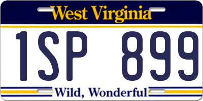 WV license plate 1SP899