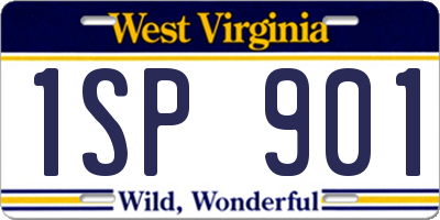 WV license plate 1SP901