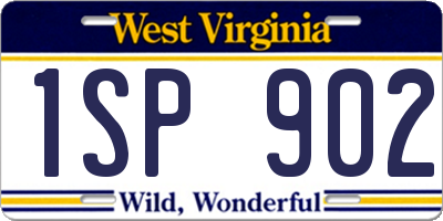 WV license plate 1SP902