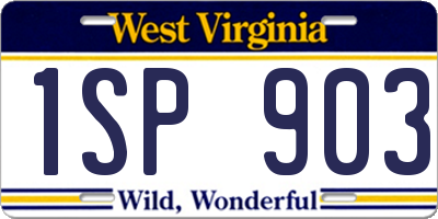 WV license plate 1SP903