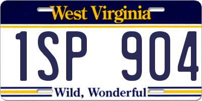 WV license plate 1SP904