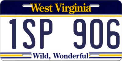 WV license plate 1SP906