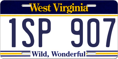 WV license plate 1SP907