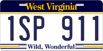 WV license plate 1SP911