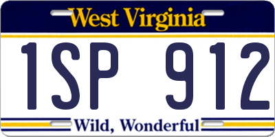 WV license plate 1SP912