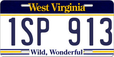 WV license plate 1SP913