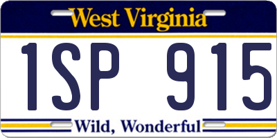 WV license plate 1SP915