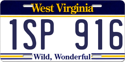 WV license plate 1SP916