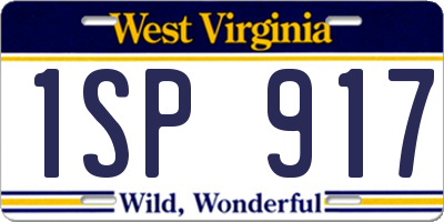 WV license plate 1SP917