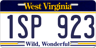 WV license plate 1SP923
