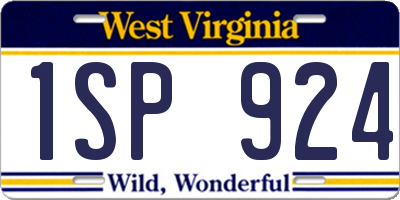WV license plate 1SP924