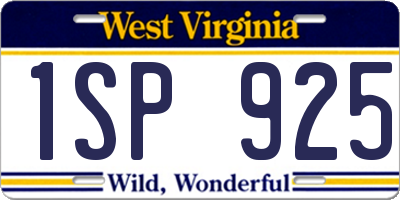 WV license plate 1SP925