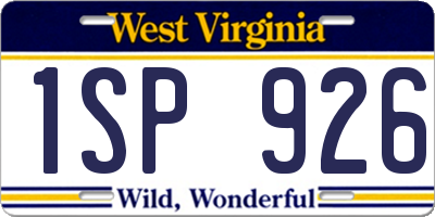 WV license plate 1SP926
