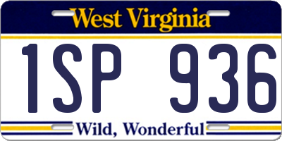 WV license plate 1SP936
