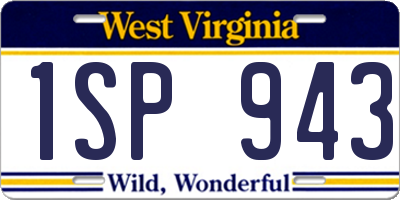 WV license plate 1SP943