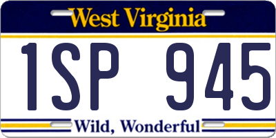 WV license plate 1SP945
