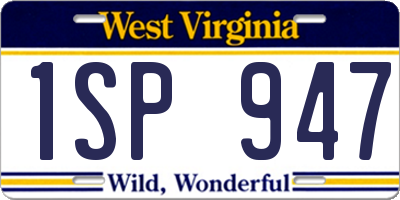 WV license plate 1SP947