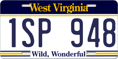 WV license plate 1SP948