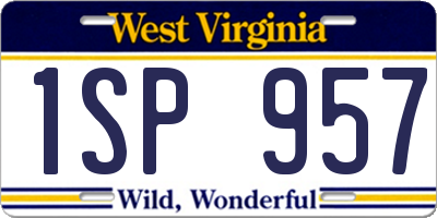 WV license plate 1SP957
