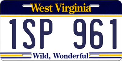 WV license plate 1SP961