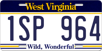 WV license plate 1SP964