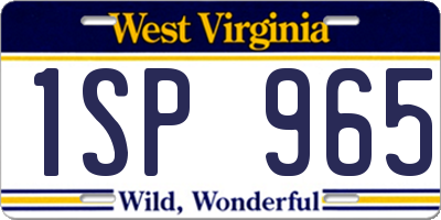 WV license plate 1SP965
