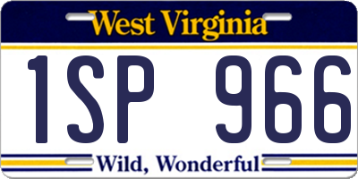 WV license plate 1SP966