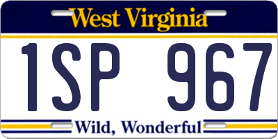 WV license plate 1SP967