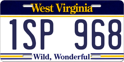 WV license plate 1SP968
