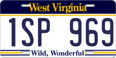 WV license plate 1SP969