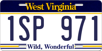 WV license plate 1SP971