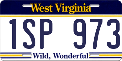 WV license plate 1SP973