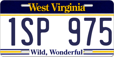 WV license plate 1SP975