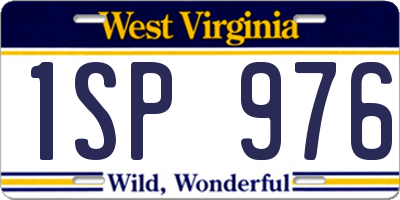 WV license plate 1SP976