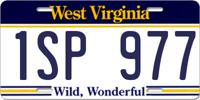 WV license plate 1SP977