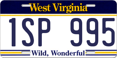 WV license plate 1SP995